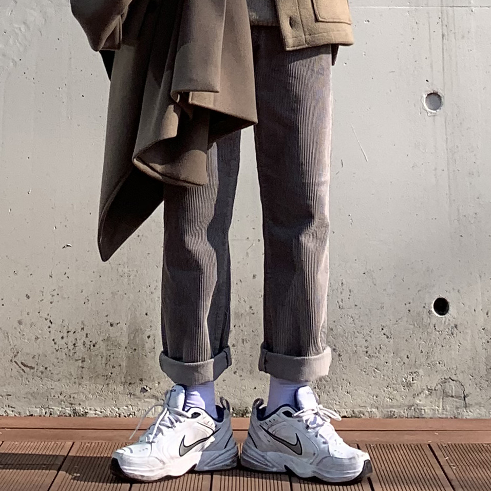 Drop-fit Grey Corduroy Pants (93)