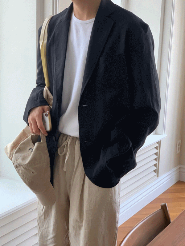 MAG Black Linen Jacket (여름)(순차배송)
