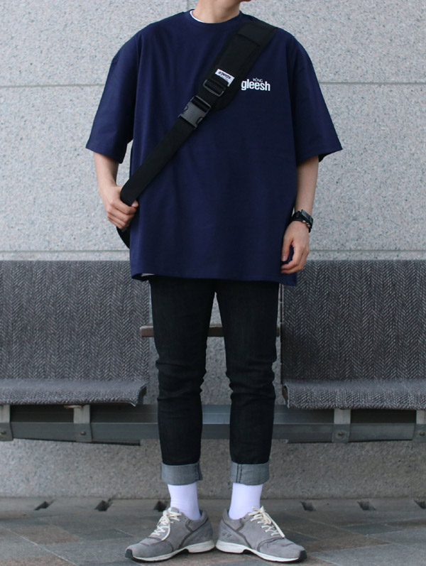 Over-fit PUSH Navy 1/2 Tee