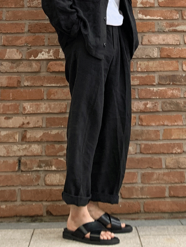 Avant-fit Daily Linen Black Pants