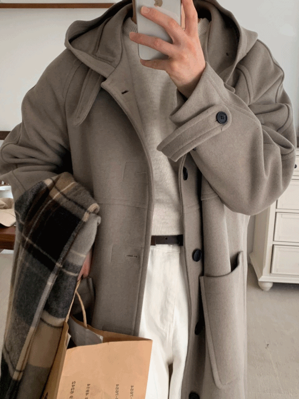 NAIN Wool Hood Coat (샌드)(울70%)
