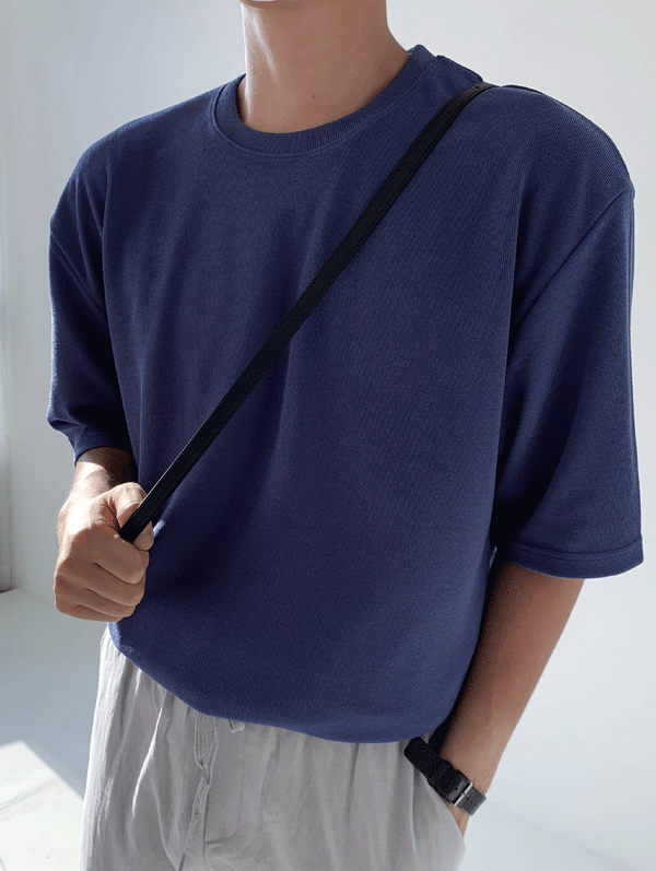 Over-fit Daily ICE 1/2 Knit (Blue)