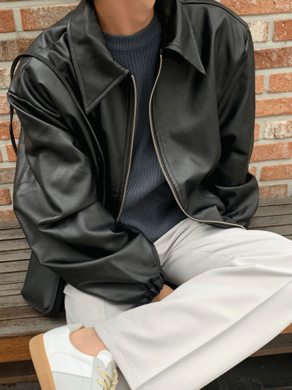 VANT Black Leather Jacket(주문폭주)